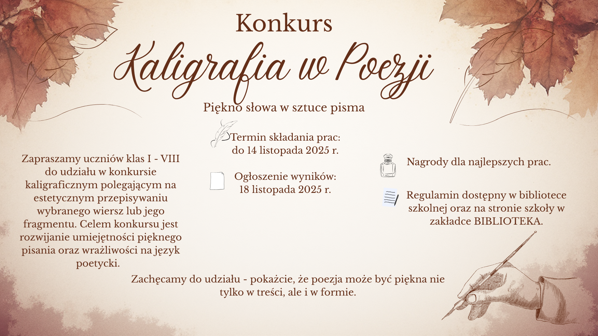 Konkurs - Kaligrafia w poezji